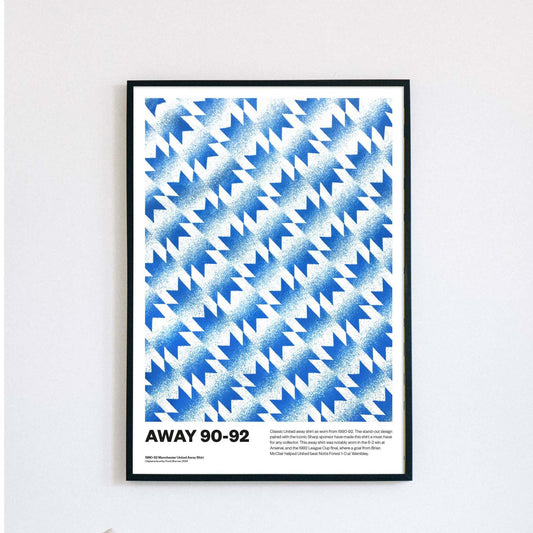 1990-1992 Away Kit Pattern Manchester United MUFC Sharp