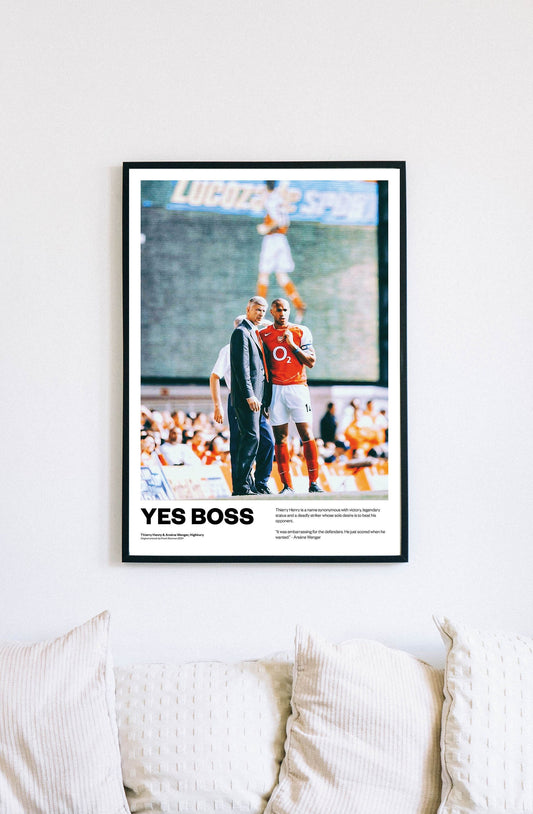 Arsene Wenger Thierry Henry France Arsenal Football Poster Print World Cup Vintage Retro A5 A4 A3 print painting Highbury Invincibles