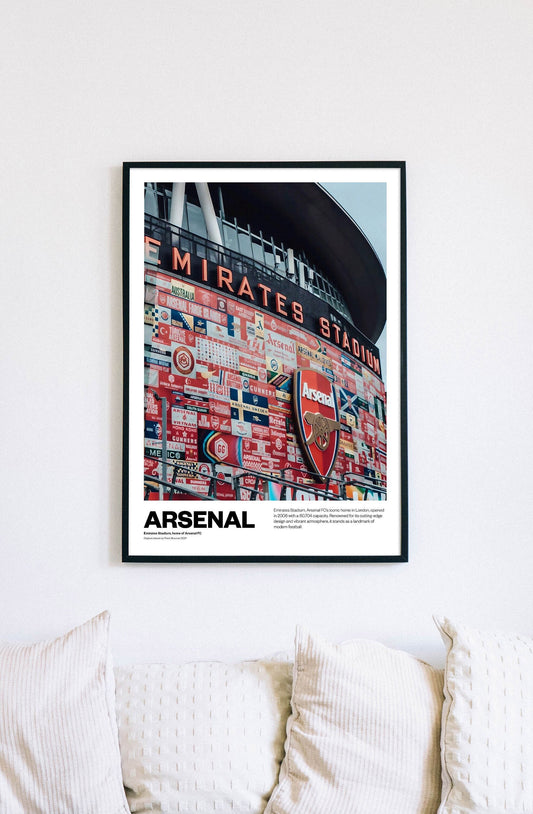 Arsenal Football Poster Print Vintage Retro A4 A3 print painting AFC Gunners Henry, Saka, Ødegaard, Rice, Wright | Emirates Stadium
